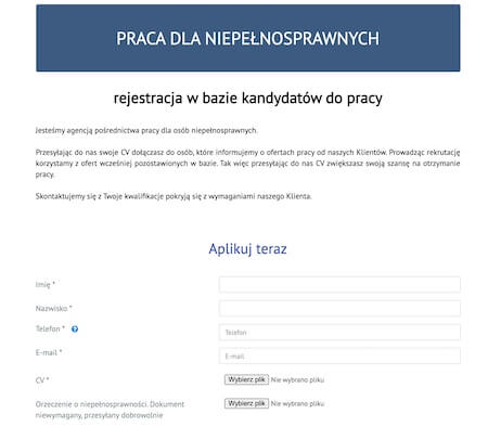 baza kandydatów do pracy z orzeczeniem