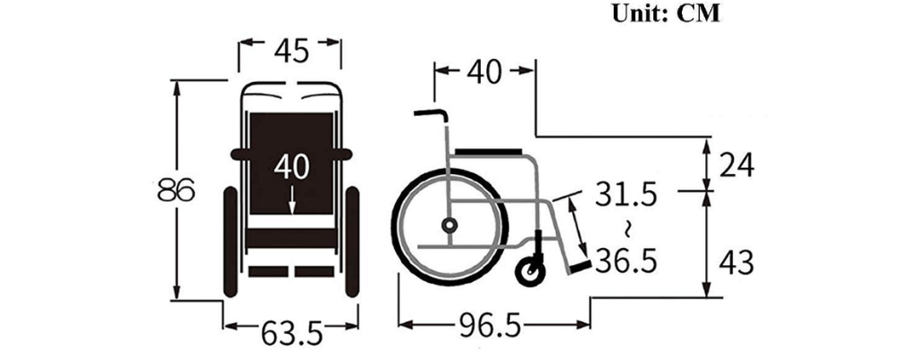 jak mierzyć wózek inwalidzki