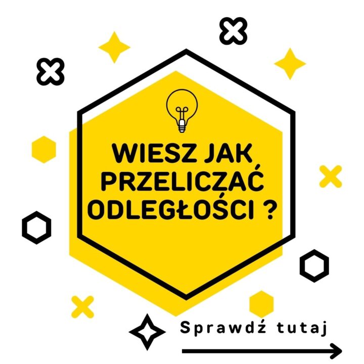 Analizujemy przelicznik jednostek czasu, byś wiedział ile dni ma dekada i dużo więcej 6 Obraz przedstawia infografikę z napisem "Wiesz jak przeliczać odległości?" w języku polskim. Grafika jest utrzymana w jasnej kolorystyce z dominującymi barwami żółtego i czarnego.Na środku znajduje się żółty sześciokąt obrysowany czarną linią, w którego wnętrzu umieszczono tekst. Nad napisem jest ikona żarówki, która symbolizuje pomysł lub wiedzę.Wokół sześciokąta rozrzucone są różne geometryczne kształty, takie jak gwiazdki, krzyżyki i heksagony, które dodają infografice dynamicznego wyglądu. Na dole po prawej stronie znajduje się napis "Sprawdź tutaj" z czarną strzałką skierowaną w prawo, co sugeruje, że można kliknąć lub podążać za wskazówką, aby uzyskać więcej informacji.